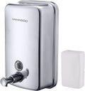 Commercial Soap Dispenser Wall Mount Stainless Steel Manual Liquid Pump Rust-Proof Leak Free for Bathroom (37 fl.oz./1100ml)