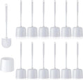 Roshtia 12 Sets Toilet Brush and Holder Set for Bathroom Toilet Bowl Brush Scrubber with Caddy for Deep Cleaning, 14.57 Height (White)