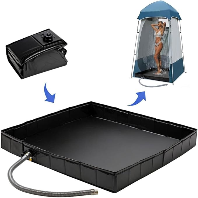 Outdoor Shower Base Portable Shower Floor Outdoor Shower Pan for Outdoor Camping Beach Portable Shower Stall