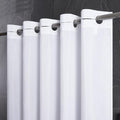 Furlinic White Shower Curtain No Hooks Needed,Polyester Fabric Long Shower Curtain Liner 78 Length with 10 Plastic Split Grommets,Machine Washable & Waterproof Bathroom Curtains,78x78 Inch