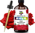 Rose Essential Oil (4 oz/120 ml) — Rose Oils for Aromatherapy, diffusers, humidifiers, Home fragrances, DIY Skincare, soap Making, DIY Candle, Relaxation, Yoga, and Meditation
