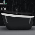 Freestanding Bathtubs 67 inch Black and White Acrylic Free Standing Bath Tub with Integrated Overflow, Luxury Soaking Tub for Relaxing Home Bathroom
