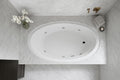 Carver Tubs - SR7242 - Modern Acrylic Fiberglass Whirlpool Water Massage Bathtub, 12 Jet w/Heater - White Acrylic Rectangle Bath Tub - Deep Relaxing Soak - 71"L x 48"W x 19.5"H