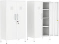 Tall Narrow Storage Cabinet 51.18" H Bathroom Cabinet Metal Pantry Cabinets, 3 Adjustable Shelves for Kitchen, Home Office, Living Room, Dinning Room (30 inches Wide White)
