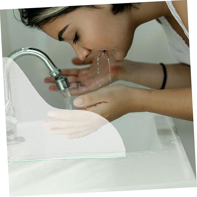 2pcs Kitchen Sink Splash Guard Elegant Acrylic -Splashing Barrier for Bathroom and Bathtub Wave Pattern