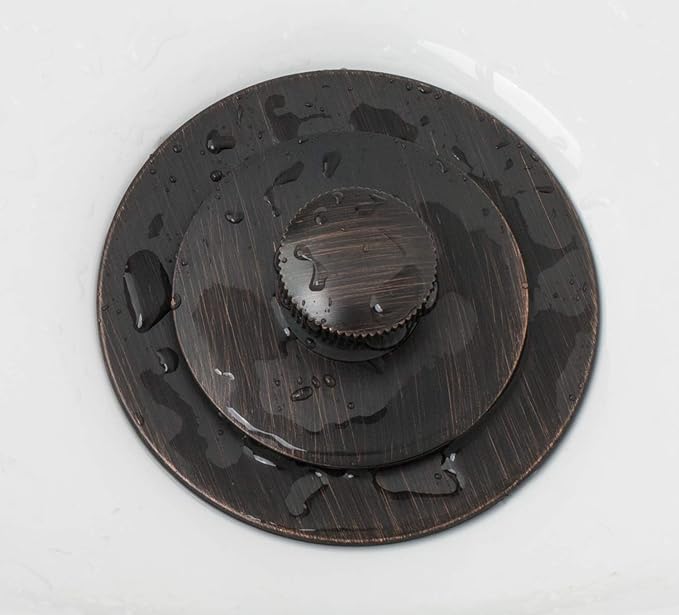 Artiwell Lift & Turn Tub Trim Set with Two-Hole Overflow Faceplate, All Brass Bathtub Conversion Kit Assembly with 2-Hole Overflow Face Plate and Universal Fine/Coarse Thread (Oil Rubbed Bronze)
