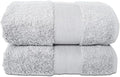 Hencely Luxury Hand Towel - Set of 2 (16x28 Inches) - Soft Turkish Cotton, Absorbent, Quick-Drying Face, Body, Kitchen, and Bathroom Towel (Hand Towels 2 Pack, Silver)