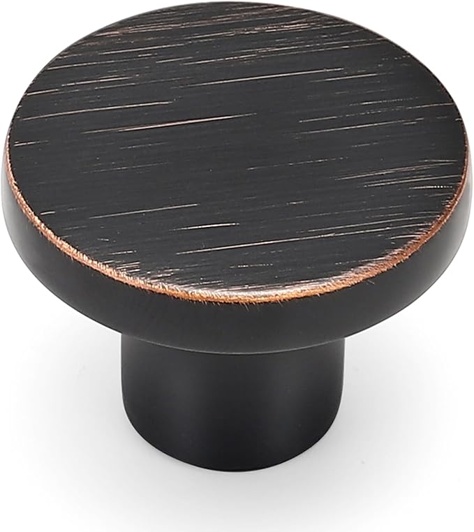 Ravinte 10 Pack Cabinet Knobs Oil Rubbed Bronze Kitchen Cabinet Knobs Round Dresser Drawer Pulls Closet Door Pulls 1-1/5 Inch