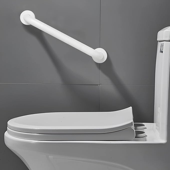 Shower Grab Bar, 2 Pack 16 Inch White Bathroom Grab Bar, 1.25" Diameter 304 Stainless Steel Anti-Slip Grab Bars for Bathtubs and Showers, Handicap Shower Grab Bar for Seniors Elderly