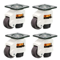 Skelang 4-Pcs Leveling Machine Casters with Nylon Wheel and Rubber Foot, Retractable Workbench Caster, Loading Capacity 2200 Lbs