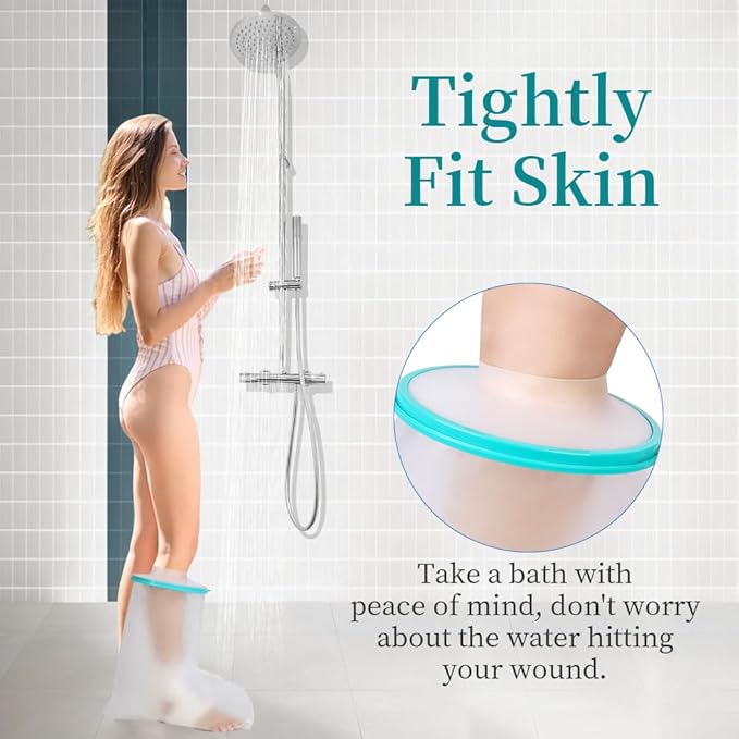 Cast Covers for Shower Foot Soft Green Adult, Waterproof Cast Cover/Bag, Cast Protector for Shower Arm Post Surgery, Shower Sleeve for Arm Cast Showering/Swimming