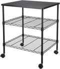 3 Tier Storage Racks Shelving, Heavy Steel Pantry Shelves, Adjustable Wire Shelving Rack with Desktop, Suitable for Garage, Kitchens, Bathroom, Offices, 22" W x 18" D x 26" H, Black