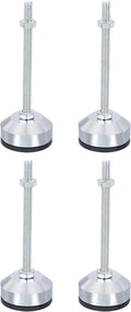 PATIKIL Furniture Leveling Feet 2" Dia Base M8 Thread, 4 Pcs Carbon Steel Adjustable Threaded Furniture Leveler Screw on Leg Levelers with Pads for Desk Chair Cabinet, Black