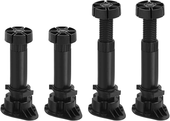 150x44mm(LxW) Adjustable Leveling Feet - 8Pack- Good for Furniture - Leveler Support Frame Replacement Legs - Black
