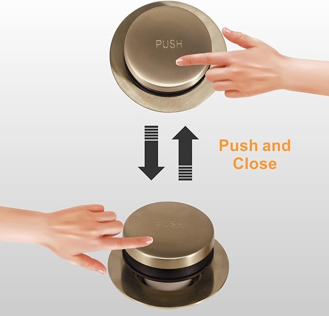 Tip Toe Bathtub Tub Drain Conversion Kit Assembly, Wellup Tub Drains Trim Kit with Two Hole Overflow Faceplate, Gold Brushed Brass
