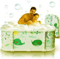 Portable Bathtub, 47“ Foldable Bathtub-Installation Free, 7 Layers Thicken with Metal Support, Therapy Tub for Shower Stall Fold Up Soaking Bath Tub, Hot SPA, Ice (Wonder Ocean D1)
