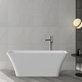 59 Inch Freestanding Acrylic Bathtub, Modern Soaking Tub with Chrome Overflow & Drain, CUPC Certified, Deep Soaking Design for Luxurious Spa Experience, Contemporary Bathroom Centerpiece