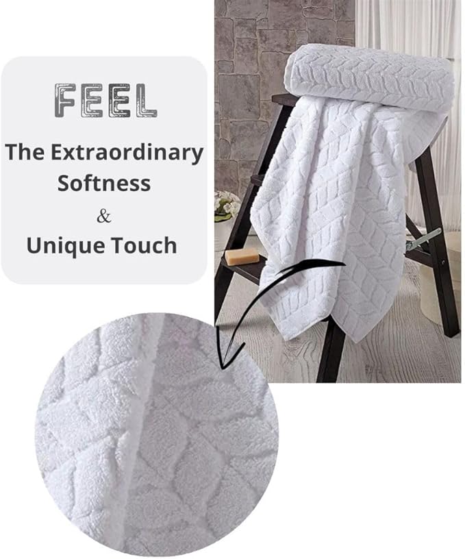 BAGNO MILANO Turkish Cotton Ultra-Soft Plush Absorbent Quick Dry Bathroom Towel Set, Made in Turkey (Sand Beige, 6 pcs Towel Set)