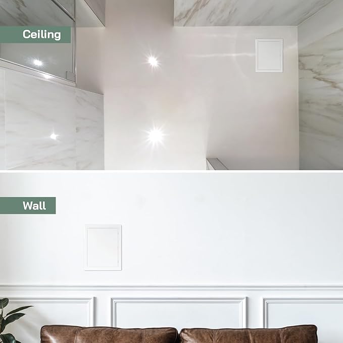 Vent Systems 8'' x 10'' Inch White Metal Access Panel - Easy Access Doors - Access Panel for Drywall, Wall, Electrical and Plumbing Service Door