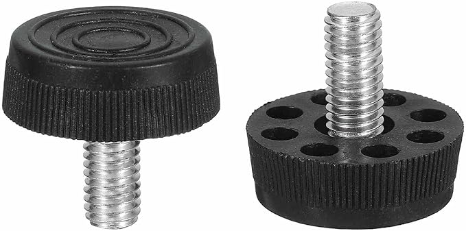 M8x17x30mm(DxLxOD) Screw on Furniture Glide Leveling Feet - 20Pack - Good for Furniture - Adjustable Thread Furniture Levelers - Black