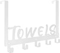 Over The Door Hook, Towel Holder Towel Hook for Bathroom, Towel Hanger Door Rack with 5 Coat Hooks, Over The Door Hanger Towel Rack for Bathroom, Bedroom Towels Coats(White)