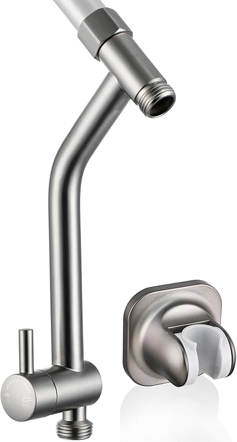 G-Promise Metal Shower Diverter, Handheld Holder Included, 3-Way Diverter for Handheld and Fixed Shower Head ∣3-Settings Universal Bathing System Replacement Part (Brushed Nickel)