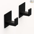 Adhesive Shower Hooks, Towel Hooks for Hanging Robe, Coat, Hat, Loofah, Heavy Duty Wall Hooks Stick on Bathroom, Kitchen and Office (2 Pack, Black)