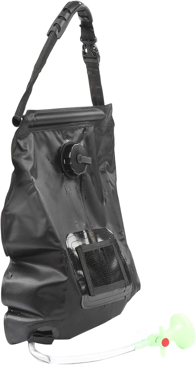 Drfeify Sun Heated 20L Solar Shower Bag with Thermometer for Camping and PVC Material