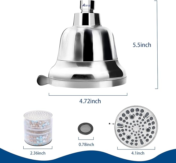 Filtered Shower Head, Water Softener Shower Head with Filter for Hard Water | High Pressure Filtered Head for Healthier Hair Skin Reduce Hair Shedding, Protect Colored Hair, Soothe Dry Skin
