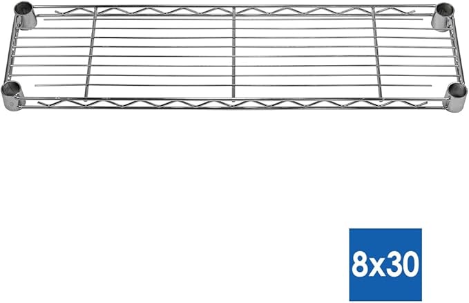 Shelving Inc. 8" d x 30" w x 64" h Chrome Wire Shelving with 5 Tier Shelves, Weight Capacity 800lbs Per Shelf