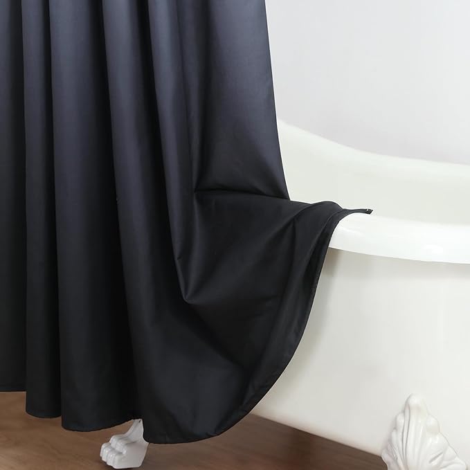 Stall Fabric Shower Curtain, Black and Grey Ombre Shower Curtains for Bathroom, Waterproof Bathroom Curtains, 54" W x 72" H