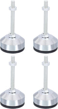 PATIKIL Furniture Leveling Feet 2" Dia Base M8 Thread, 4 Pcs Carbon Steel Adjustable Threaded Furniture Levelers Screw on Leg Leveler with Pads for Desk Chair, Black