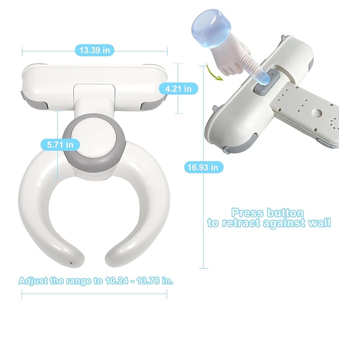 Baby Shower Stand, No-Drill Bath Support with Strong Suction Cups, Adjustable Foldable Baby Bath Helper for Toddler Standing Assist, Ideal Gift for Infants 6-36 Months