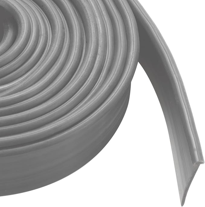 Shower Bottom Waterproof Door Rubber Sweep Trim Black Seal for Home Bathroom, 108 x 13/16 x 5/32 Inch Tee Insert Shape (Grey)