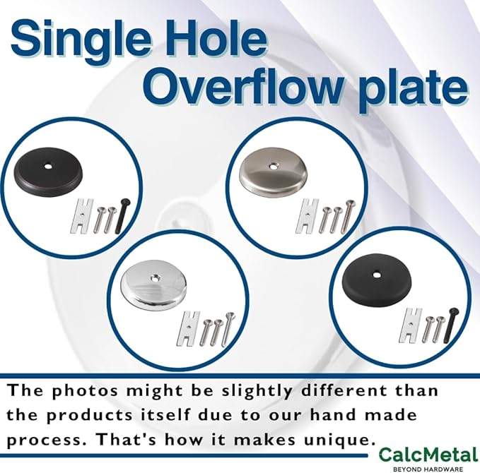 Single Hole Bathtub Drain Overflow Plate with One Matching Screws, Easy to Install, Plated Chrome
