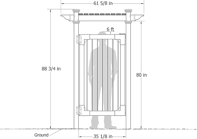 Zippity Outdoor Products Hampton Shower Enclosure - 89"H x 62"W x 47"L White Vinyl Privacy Kit with Door for Pool & Beach, Model ZP19009