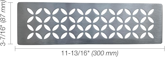 Shower Niche Shelf for Prefabricated Kerdi Board SN/-SNLT, Floral Design, Brushed 304 Stainless Steel