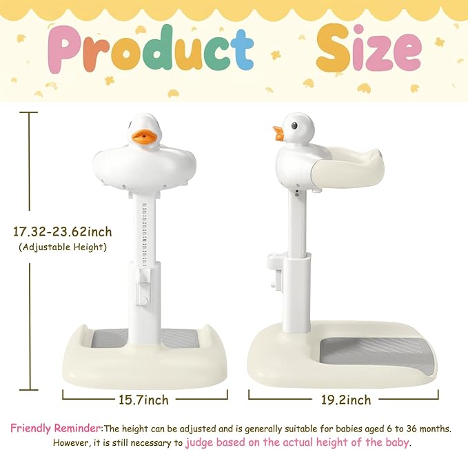 Baby Shower Stand with Anti-slip Base, Adjustable Child Stand for Shower Infant Bath Support Stand Bath Stand for Toddlers 6-36 Months