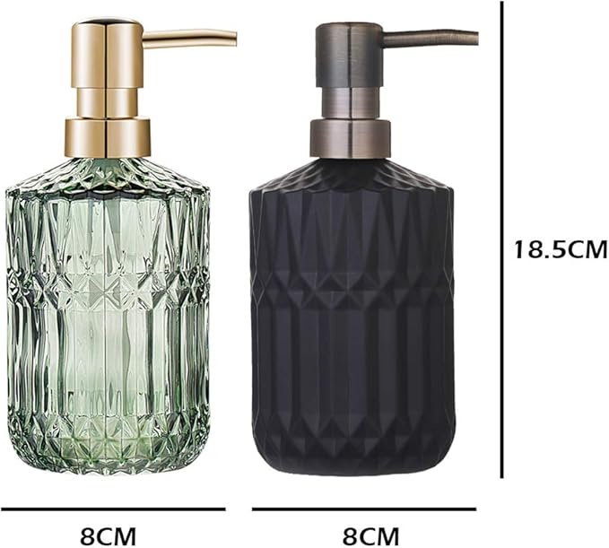 Soap Dispenser with Pump, Refillable Liquid Hand Soap Dish Soap Dispensers for Bathroom Counter, Kitchen Sink (Green)