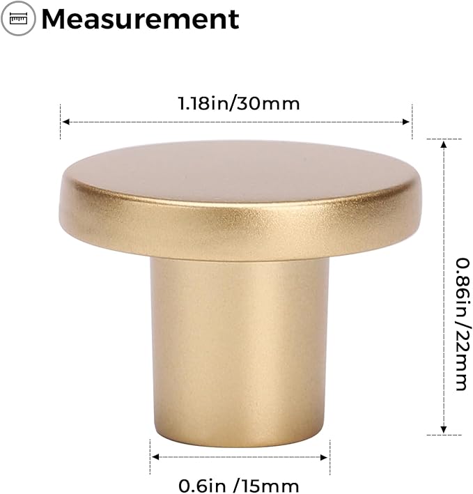 Ravinte 25 Pack Cabinet Knobs Sandy Gold Kitchen Cabinet Knobs Round Dresser Drawer Pulls Closet Door Pulls 1-1/5 Inch