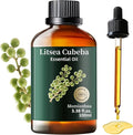 Mumianhua Litsea Cubeba Essential Oil 100% Pure Litsea Cubeba Oil Natural May Chang Essential Oil for Aroma & Diffusers, Massage, Skin Care, Hair Care, Candle & Soap Making 3.38 Fl Oz