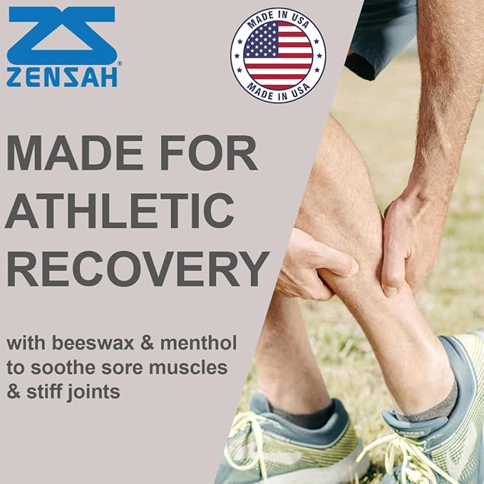 Zensah Recovery Muscle Balm - Relief Cream for Athletes, Rub for Tendonitis, Ankle Sprain, Lower Back, Knee, Shoulder, Neck, Foot, Shin Splints and Cramps