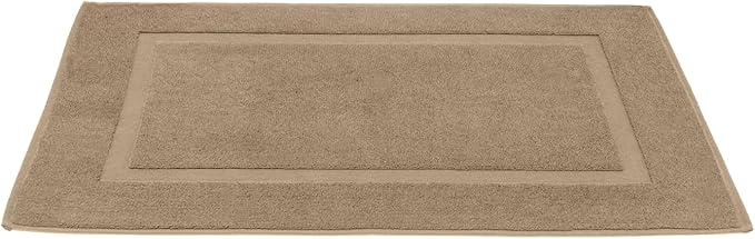 DAN RIVER Classic Cotton Bath Mats Set of 2 – Not a Bathroom Rug, Ultra Soft, Highly Absorbent & Machine Washable Bath Mat Towel for Bathroom Floor Mat – Durable, Quick-Dry, 21x34 Inches, Tan