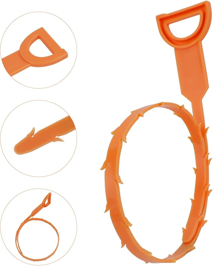 Amazon Basics Flexible Drain Clog Remover Snake Tool, Effective for Hair and Debris Cleaning, 19.6-Inch, 12 Pack