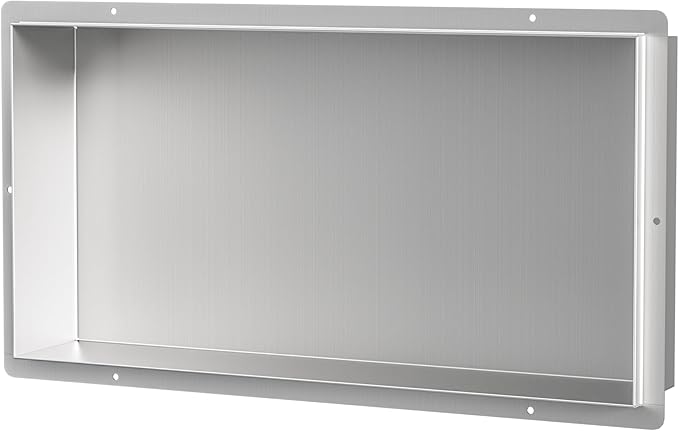 Stainless Steel Shower Niche 24" X 12", No Tile Needed Wall Niche Shower, Recessed Shower Shelf for Bathroom Storage, Brushed Nickel