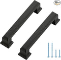 Ravinte Hardware 10 Pack Matte Black Cabinet Pulls, 3-3/4 Inch (96mm) Hole Center Zinc Alloy Drawer Handles for Kitchen Cabinets, Cupboards, Dressers, Square Solid Metal Hardware