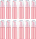 2 Oz Empty Foam Pump Bottle (12PCS) Travel Foaming Soap Dispenser for Hand Soap, Lash Shampoo Cleanser (Pink)