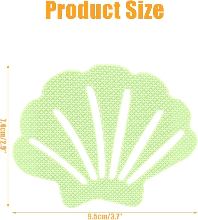 30 Pcs Non Slip Bathtub Stickers Luminous Green Adhesive Decals Sea Shell Shape Shower Stickers for Floor, Ladders, Bath Tub, Stairs, Bathroom