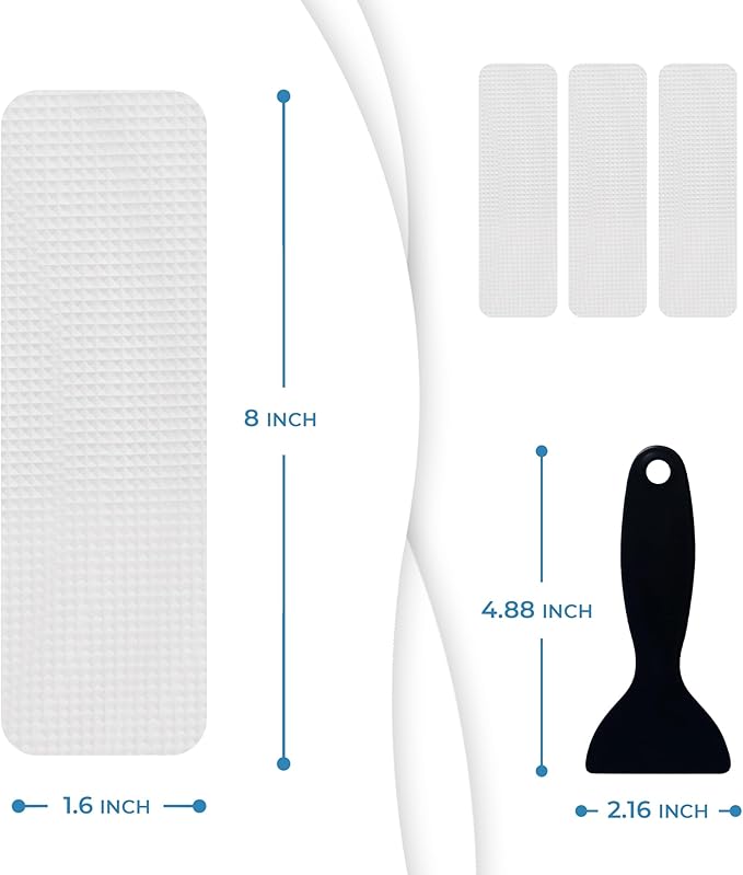Anti Slip Shower Stickers 24 PCS, Invisible Non-Slip Shower Strips for Adults, Premium Adhesive Bath Tub Stickers (Clear)