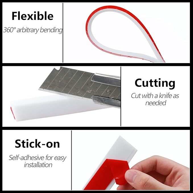 67 Inch Collapsible Shower Water Dam, Shower Threshold Water Dam Shower Barrier, Dry and Wet Separation Door Dam Water Stopper Kitchen Shower Threshold Silicon Water Blocker(Mini Trapezoid)